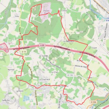 Itinéraire Les carrières de Glay, distance, dénivelé, altitude, carte, profil, trace GPS