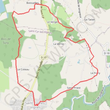 Itinéraire Montagnes du Matin - Saint-Cyr-les-Vignes, distance, dénivelé, altitude, carte, profil, trace GPS