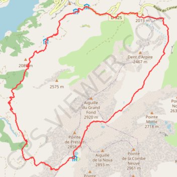 Itinéraire Le Tour de l'Aiguille du Grand Fond (73), distance, dénivelé, altitude, carte, profil, trace GPS