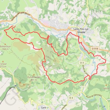 Itinéraire Uhartea, distance, dénivelé, altitude, carte, profil, trace GPS