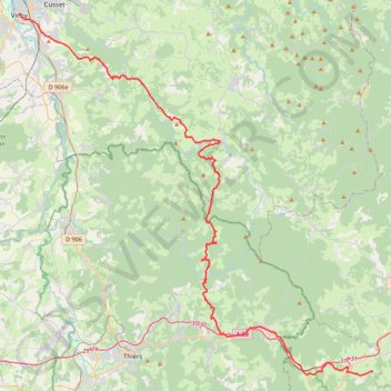 Itinéraire Des Salles à Vichy Dordogne 7 24, distance, dénivelé, altitude, carte, profil, trace GPS