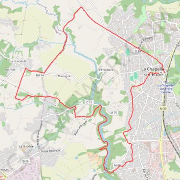 Itinéraire Rando à la chapelle sur erdre, distance, dénivelé, altitude, carte, profil, trace GPS