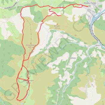 Itinéraire Mondarrain depuis Itxassou, distance, dénivelé, altitude, carte, profil, trace GPS