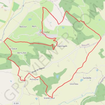 Itinéraire Dondas, balade dans les coteaux du Pays de Serres - Pays de l'Agenais, distance, dénivelé, altitude, carte, profil, trace GPS