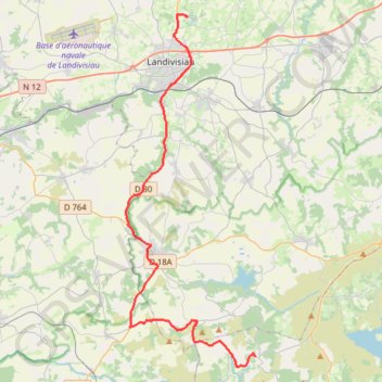 Itinéraire véhicules landivisiau-saint rivoal/sizun, distance, dénivelé, altitude, carte, profil, trace GPS