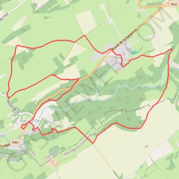Itinéraire Viyot - Vieuxville (Ferrières), distance, dénivelé, altitude, carte, profil, trace GPS