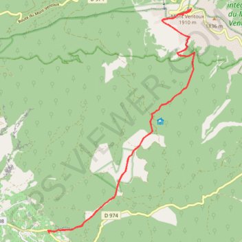 Itinéraire Montée du Ventoux, distance, dénivelé, altitude, carte, profil, trace GPS