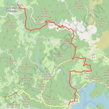 Itinéraire trace J1 creuse 2024_1, distance, dénivelé, altitude, carte, profil, trace GPS