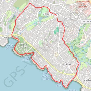 Itinéraire Ville mer et campagne autour de Vaux, distance, dénivelé, altitude, carte, profil, trace GPS