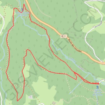 Itinéraire Les deux cascades de Tendon, distance, dénivelé, altitude, carte, profil, trace GPS