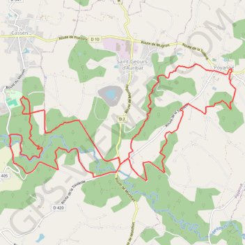 Itinéraire parcours 1 rando Poyanne, distance, dénivelé, altitude, carte, profil, trace GPS