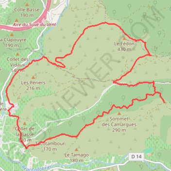 Itinéraire Le tour du fédon, par la Portanière, distance, dénivelé, altitude, carte, profil, trace GPS