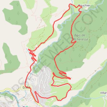 Itinéraire Bouchier, distance, dénivelé, altitude, carte, profil, trace GPS