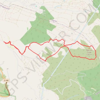 Itinéraire La tête de Cade (circuit du castellet), distance, dénivelé, altitude, carte, profil, trace GPS