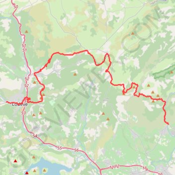 Itinéraire V2 - Lodève - Pont du diable (parking), distance, dénivelé, altitude, carte, profil, trace GPS
