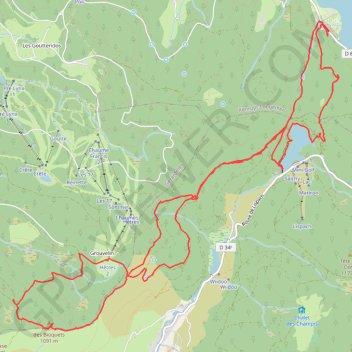 Itinéraire Longemer au Grouvelin, distance, dénivelé, altitude, carte, profil, trace GPS