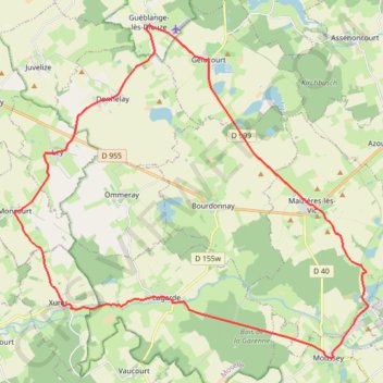 Itinéraire Promenades fluviales, le vélo au fil de l'eau - Lagarde, distance, dénivelé, altitude, carte, profil, trace GPS