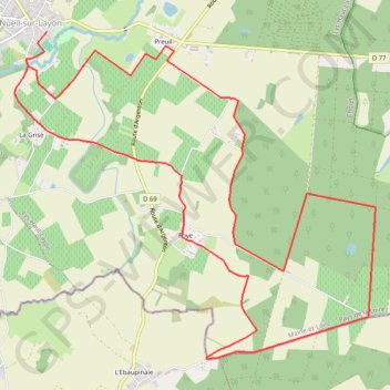 Itinéraire Sentier de la Forêt - Nueil-sur-Layon, distance, dénivelé, altitude, carte, profil, trace GPS