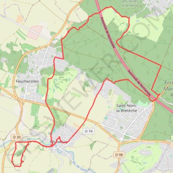 Itinéraire Autour de Chavenay, distance, dénivelé, altitude, carte, profil, trace GPS