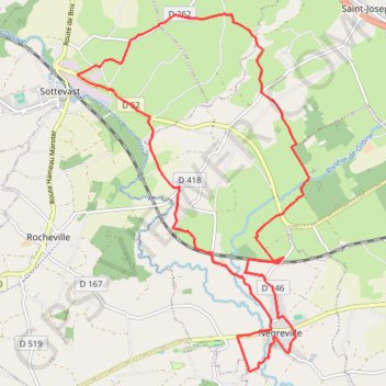 Itinéraire 1 - Marche 18 km, distance, dénivelé, altitude, carte, profil, trace GPS