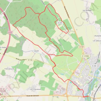 Itinéraire Circuit VTC N°18 - Pons Ouest, distance, dénivelé, altitude, carte, profil, trace GPS