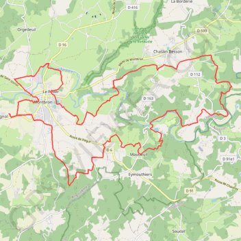 Itinéraire Montbron Rand'Aupy 2012, distance, dénivelé, altitude, carte, profil, trace GPS