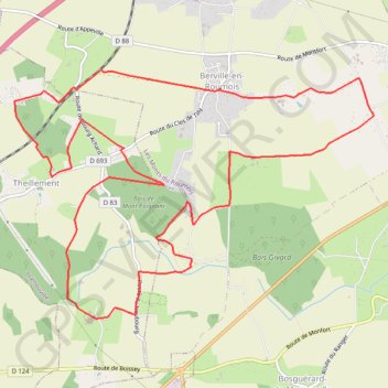 Itinéraire Circuit de Berville-en-Roumois, distance, dénivelé, altitude, carte, profil, trace GPS