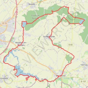 Itinéraire La tournée des lacs - Mazières-en-Mauges, distance, dénivelé, altitude, carte, profil, trace GPS