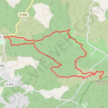 Itinéraire Le Jaillet Le Regagnas, distance, dénivelé, altitude, carte, profil, trace GPS
