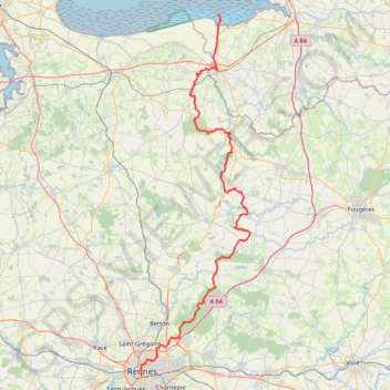 Itinéraire Du Colombier au Mont-Saint-Michel, distance, dénivelé, altitude, carte, profil, trace GPS