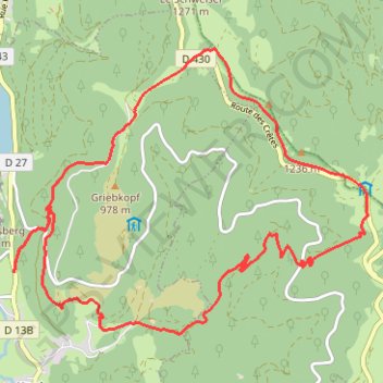 Itinéraire La ferme-auberge du Schaffert depuis le lac de Kruth, distance, dénivelé, altitude, carte, profil, trace GPS