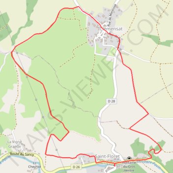Itinéraire Clemensat, distance, dénivelé, altitude, carte, profil, trace GPS