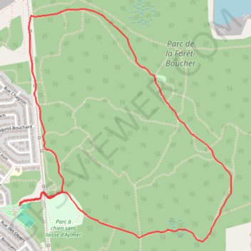 Itinéraire Boucle de la Forêt Boucher, distance, dénivelé, altitude, carte, profil, trace GPS