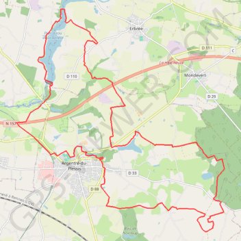 Itinéraire Argentré-du-Plessis, distance, dénivelé, altitude, carte, profil, trace GPS