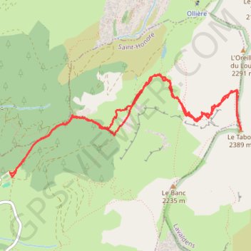 Itinéraire Tabor de la Mure, distance, dénivelé, altitude, carte, profil, trace GPS