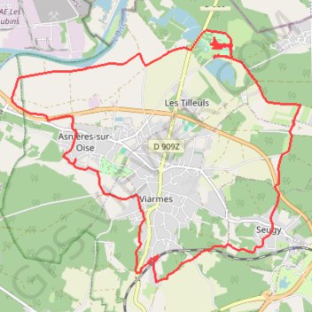 Itinéraire Abbaye de Royaumont - Asnières sur Oise, distance, dénivelé, altitude, carte, profil, trace GPS