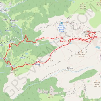 Itinéraire Le Château d'Oche depuis la Fétiuère, distance, dénivelé, altitude, carte, profil, trace GPS