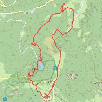 Itinéraire Lac du ballon cascades, distance, dénivelé, altitude, carte, profil, trace GPS