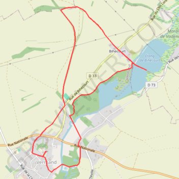 Itinéraire Le marais de Vermand, distance, dénivelé, altitude, carte, profil, trace GPS