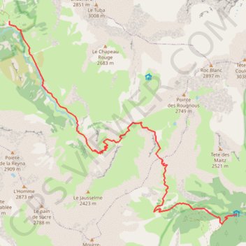 Itinéraire Rando Dourmillouse Jour 3 Charançons Prapic, distance, dénivelé, altitude, carte, profil, trace GPS