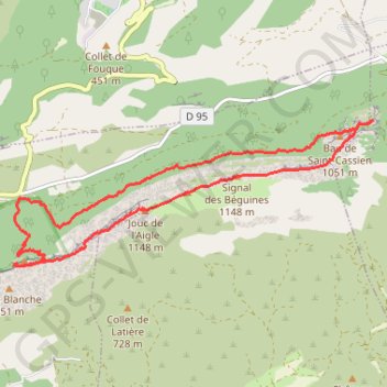 Itinéraire La Sainte BAUME le Paradis, distance, dénivelé, altitude, carte, profil, trace GPS