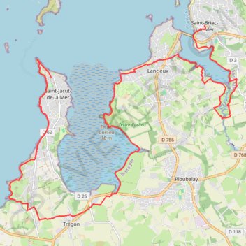 Itinéraire Saint Briac - Saint Jacut, distance, dénivelé, altitude, carte, profil, trace GPS