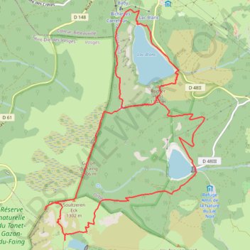 Itinéraire Lac Blanc - Lac noir - Lac du Forlet, distance, dénivelé, altitude, carte, profil, trace GPS