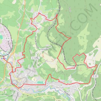 Itinéraire Arbois - Vignoble et Revermont, distance, dénivelé, altitude, carte, profil, trace GPS