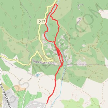 Itinéraire Les gorges de Glavet, distance, dénivelé, altitude, carte, profil, trace GPS