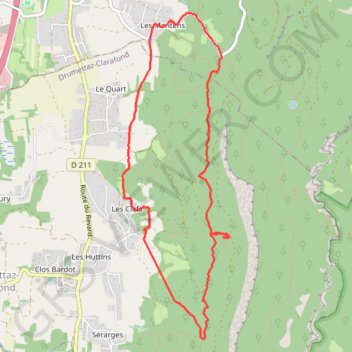 Itinéraire Drumettaz la montagne, distance, dénivelé, altitude, carte, profil, trace GPS