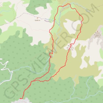 Itinéraire Bastelica, distance, dénivelé, altitude, carte, profil, trace GPS