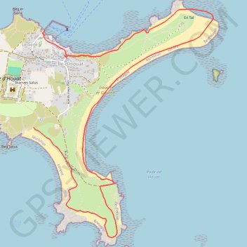 Itinéraire Houat, distance, dénivelé, altitude, carte, profil, trace GPS