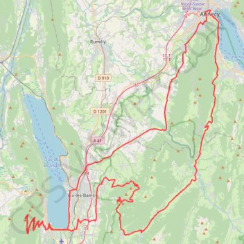 Itinéraire Relais du Chat - Mont Revard - Annecy, distance, dénivelé, altitude, carte, profil, trace GPS