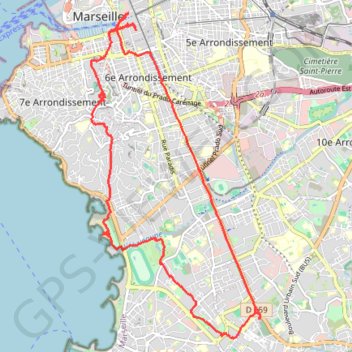 Itinéraire Sud de Marseille par le GR, distance, dénivelé, altitude, carte, profil, trace GPS
